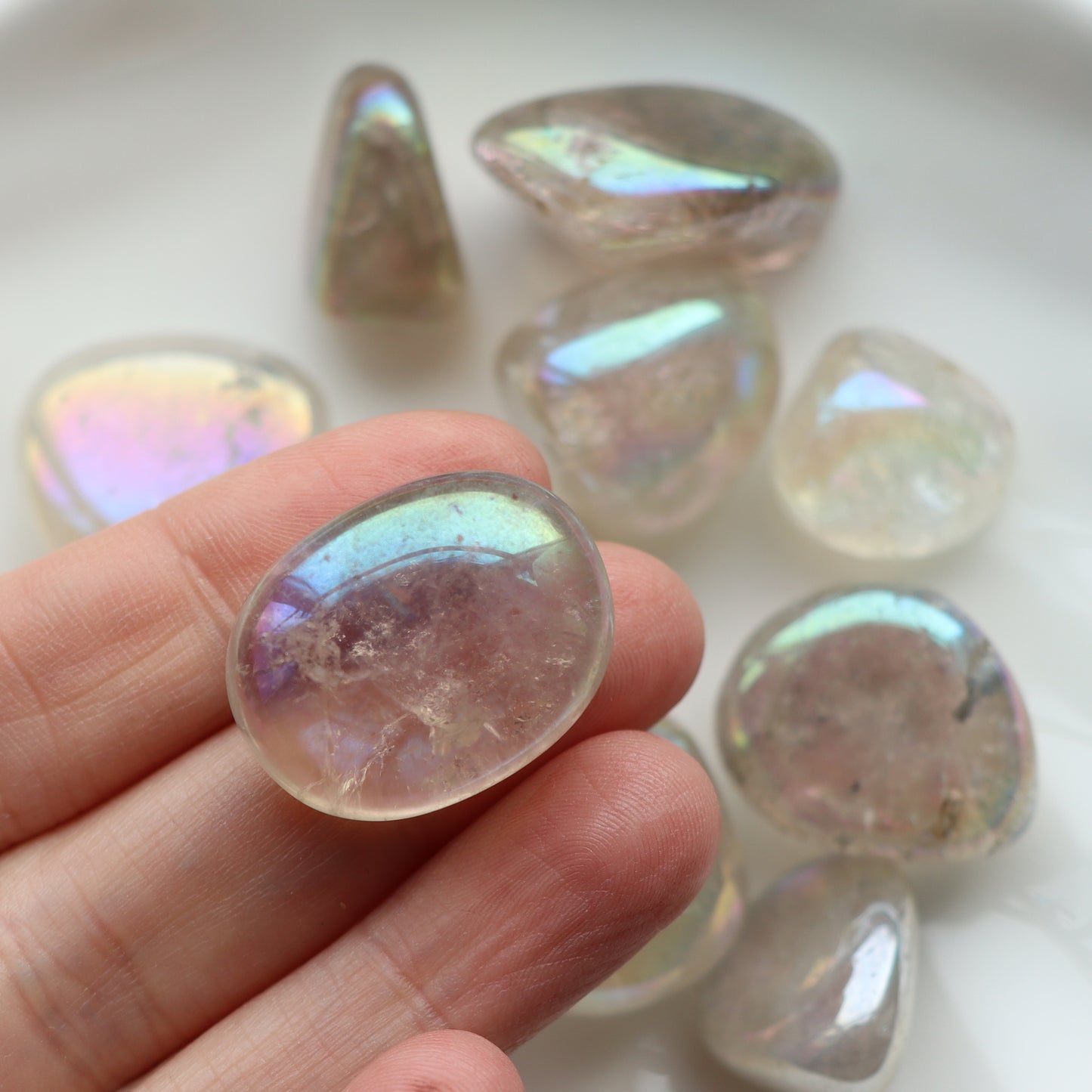 Smoky Aura Quartz Tumblestone