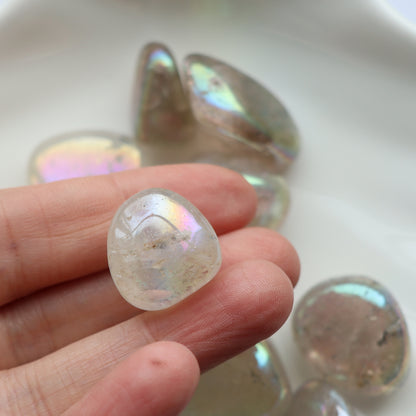 Smoky Aura Quartz Tumblestone