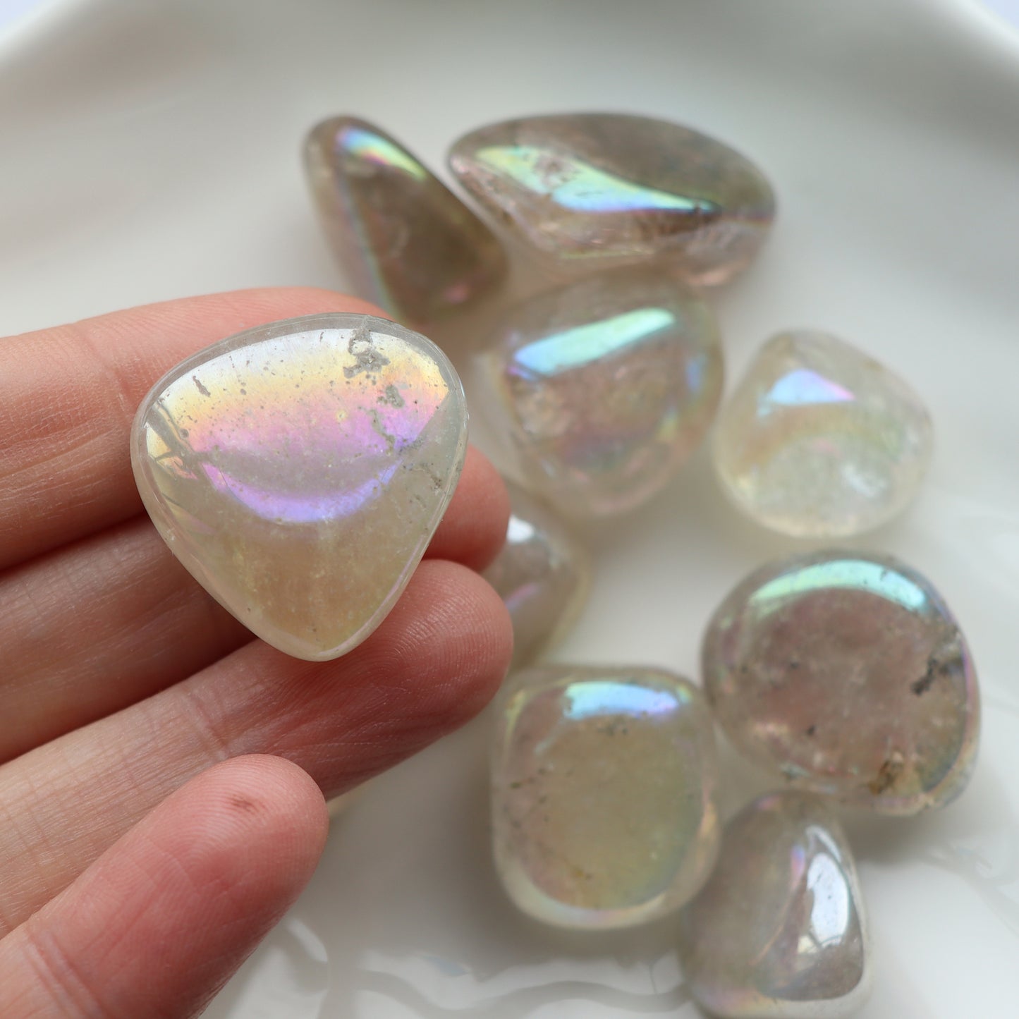 Smoky Aura Quartz Tumblestone