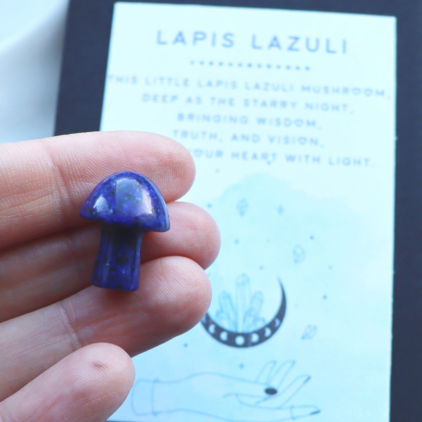Lapis Lazuli Mushroom – Wisdom And Truth Pocket Crystal - Crystal Gift