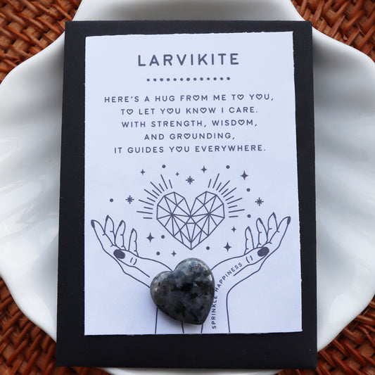 Larvikite Heart Crystal Grounding And Protective Gift