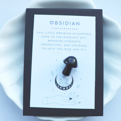 Obsidian Mushroom – Protective And Grounding Crystal - Crystal Gift