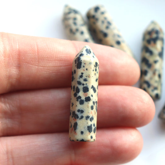Mini Dalmatian Jasper Crystal Tower