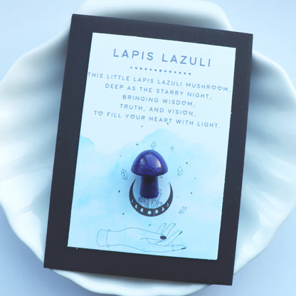 Lapis Lazuli Mushroom – Wisdom And Truth Pocket Crystal - Crystal Gift