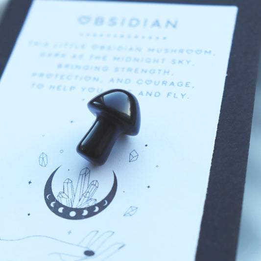 Obsidian Mushroom – Protective And Grounding Crystal - Crystal Gift