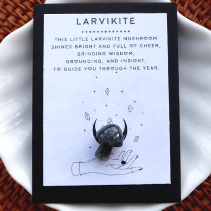 Larvikite Mushroom Crystal Protective Grounding Stone - Crystal Gift