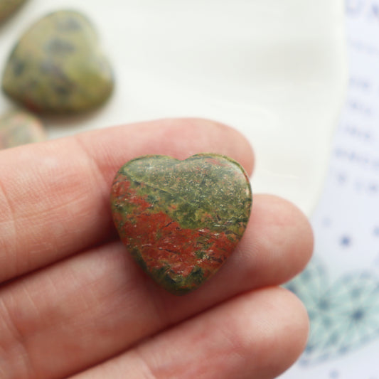 Unakite Crystal Heart For Balance And Healing