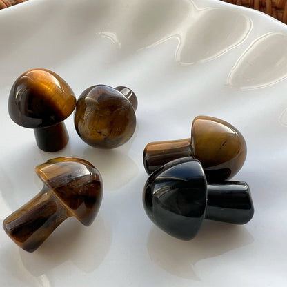 Tiny Polished Tiger's Eye Mushroom Crystal - Crystal Gift