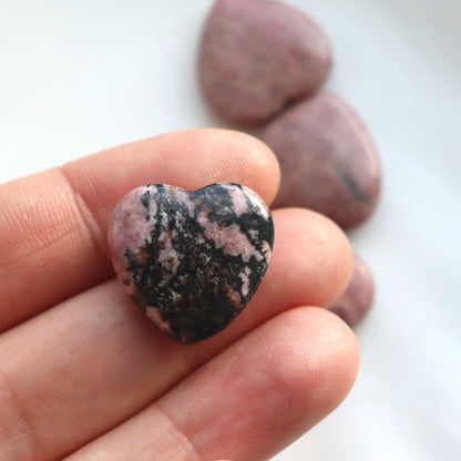 Rhodonite Crystal Heart – For Love and Emotional Healing