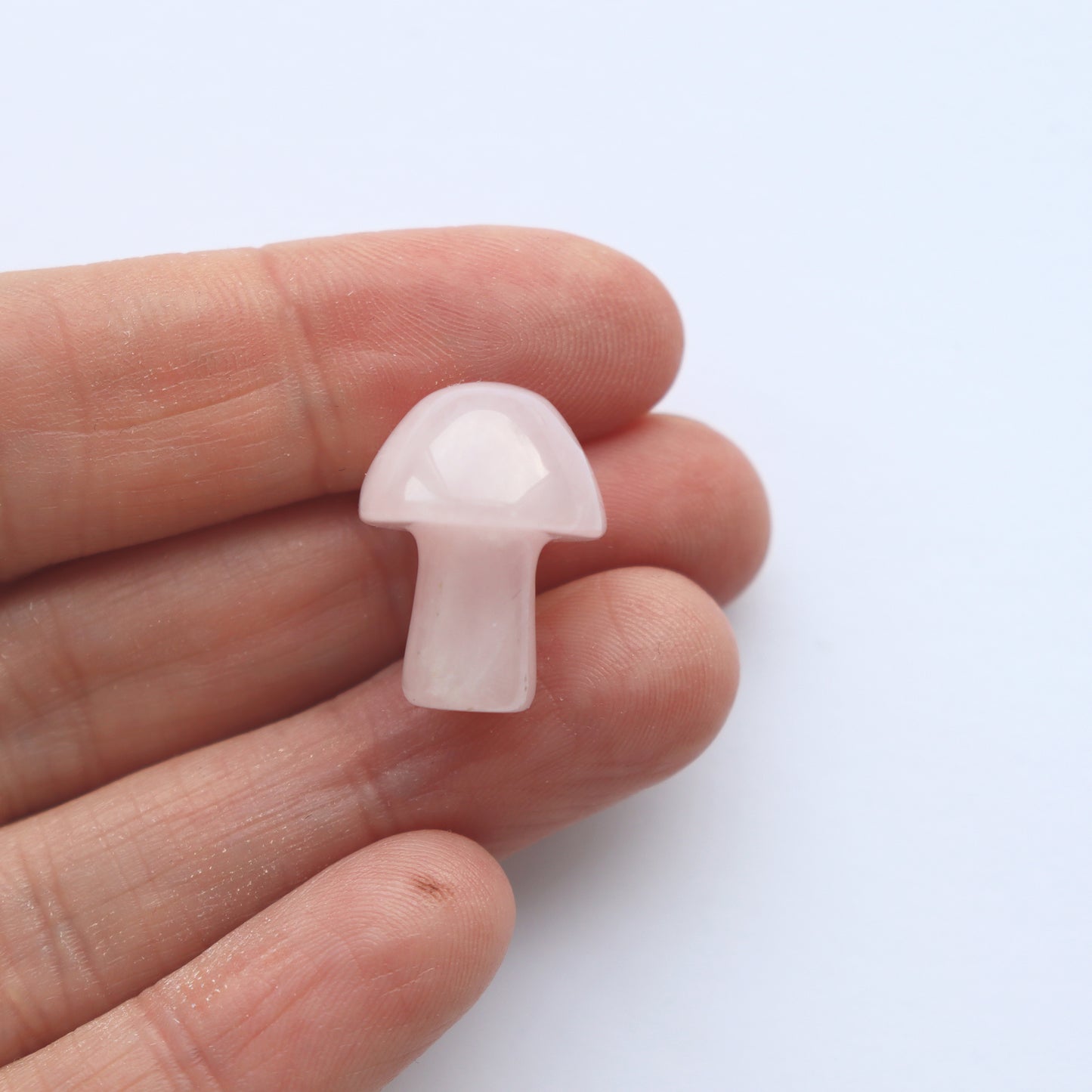 Tiny Rose Quartz Mushroom Crystal With Gift Message