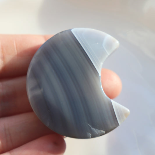 Geode Agate Crystal Moon B