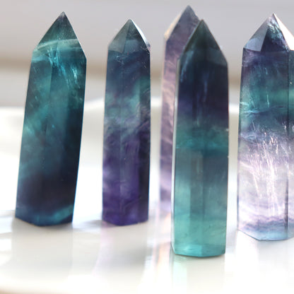 Rainbow Fluorite Crystal Tower – Unique Healing Point