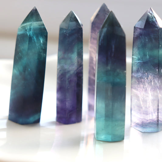 Rainbow Fluorite Crystal Tower – Unique Healing Point