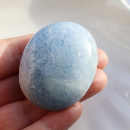 Blue Celestite Palm Stone