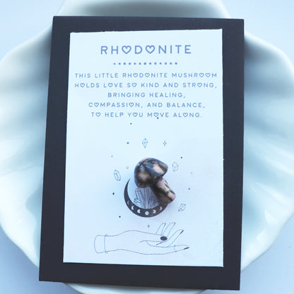 Rhodonite Mushroom – Self Love And Healing Crystal - Crystal Gift