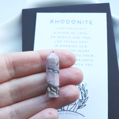 Rhodonite Tower – Self Love And Emotional Healing - Crystal Gift