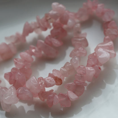 Rose Quartz Chip Bracelet – Love & Self-Care Gift