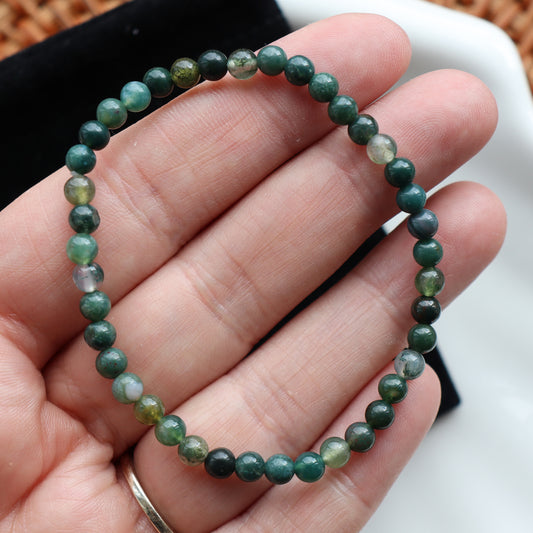 Moss Agate Crystal Bracelet – Growth & Grounding