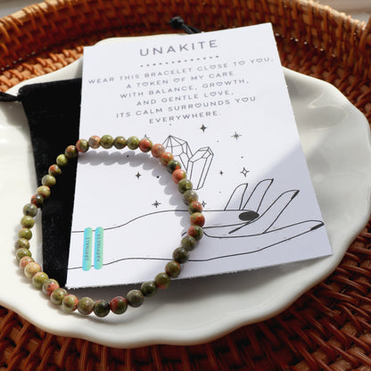 Unakite Crystal Bracelet – Emotional Balance & Growth