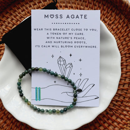 Moss Agate Crystal Bracelet – Growth & Grounding