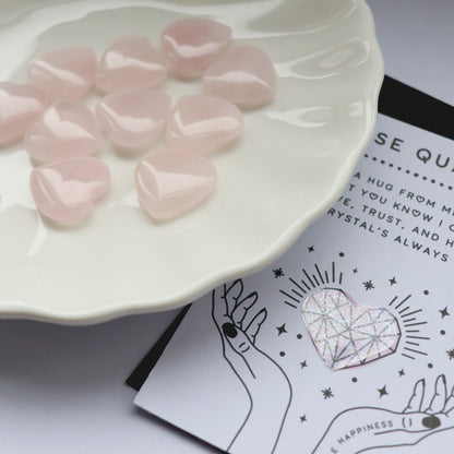 Rose Quartz Polished Heart For Love And Compassion