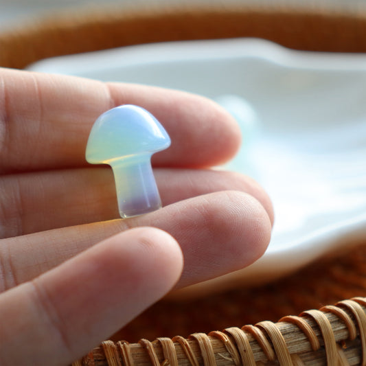 Tiny Polished Opalite Mushroom Crystal With Gift Message