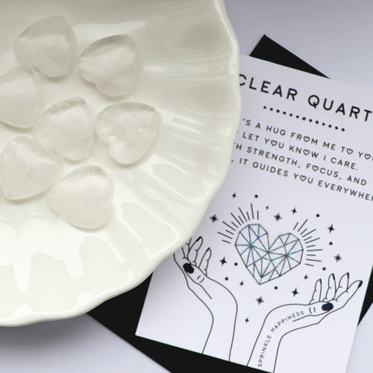 Clear Quartz Polished Heart For Energy And Clarity
