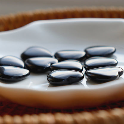Polished Black Obsidian Heart With Poem Card