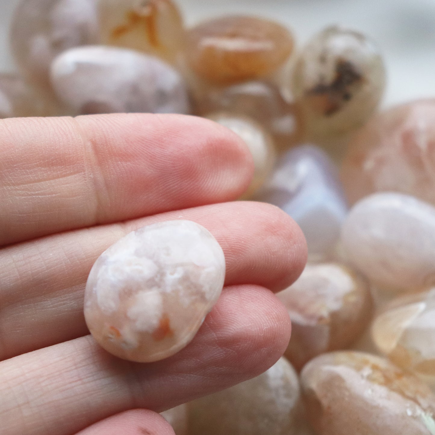 Small Flower Agate Tumblestone