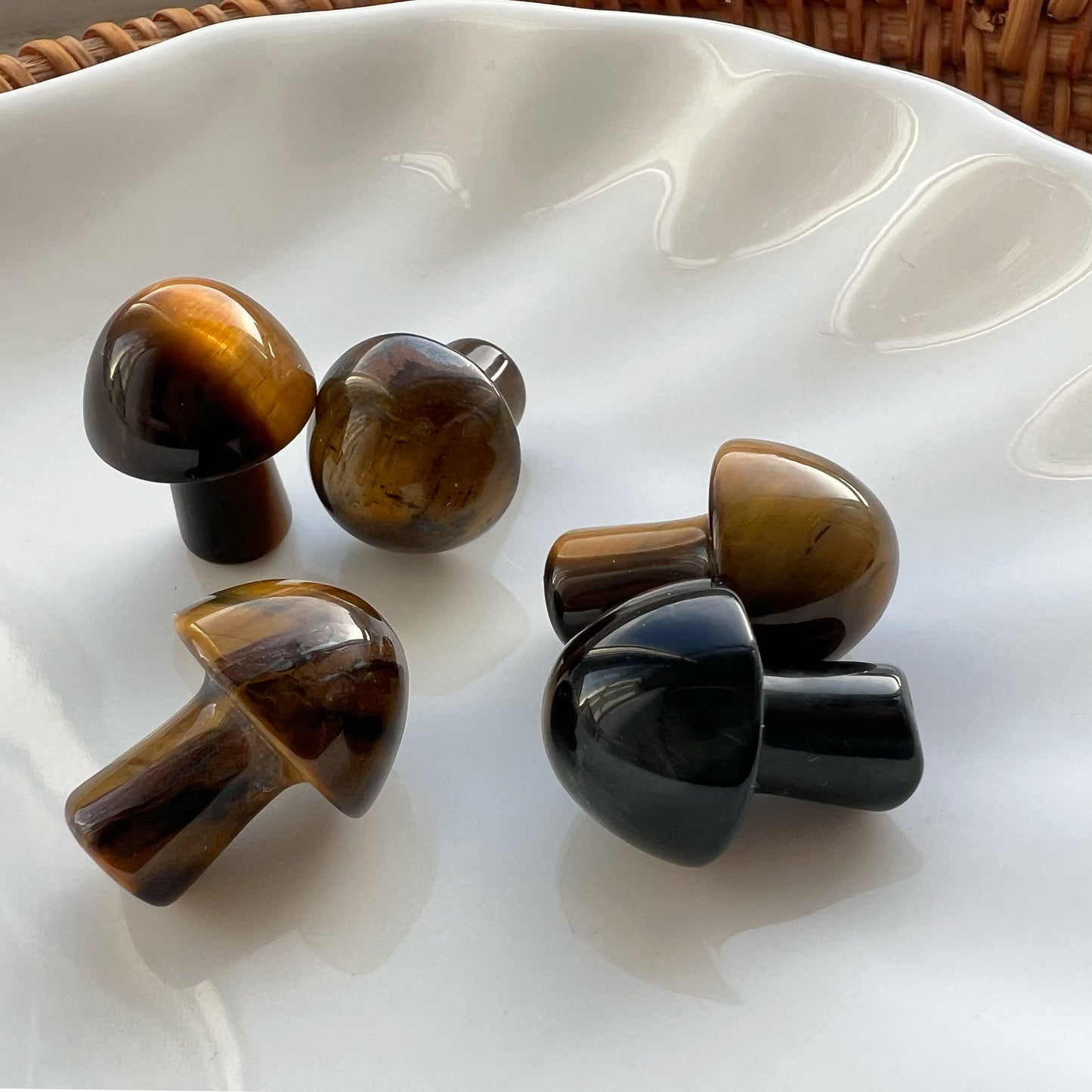 Tiny Polished Tiger's Eye Mushroom Crystal - Crystal Gift