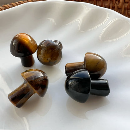 Tiny Polished Tiger's Eye Mushroom Crystal - Crystal Gift