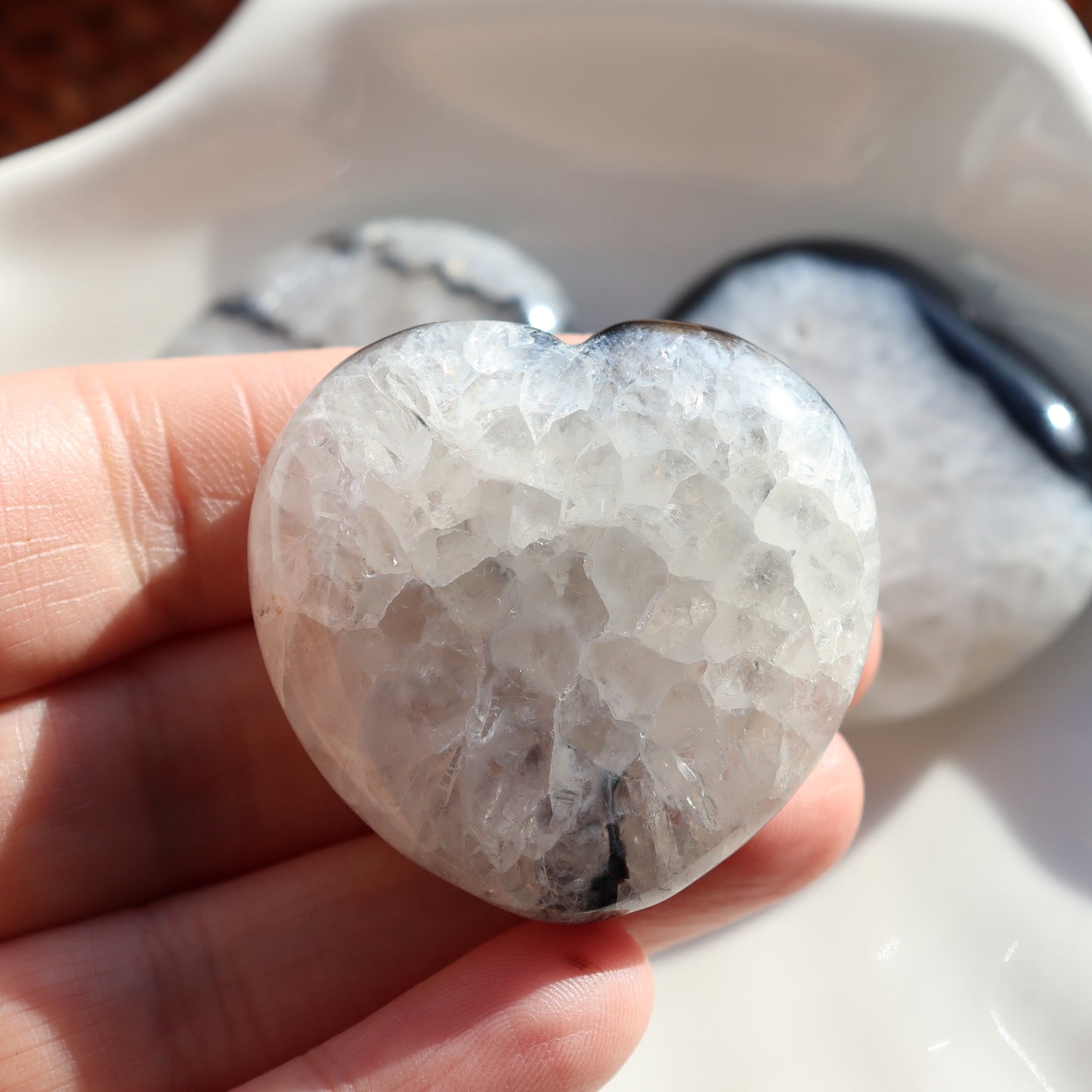 Black & White Agate Heart – A Balance of Beauty