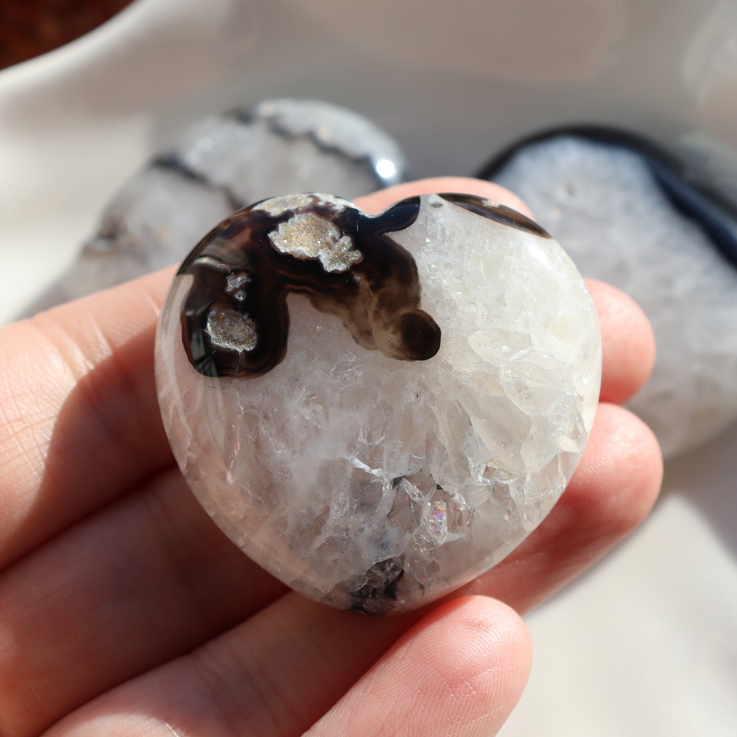 Black & White Agate Heart – A Balance of Beauty