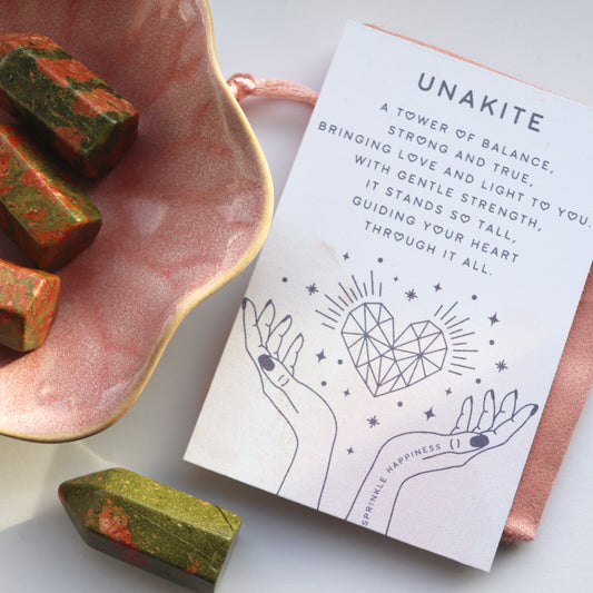 Unakite Gemstone Mini Tower - Gift Set