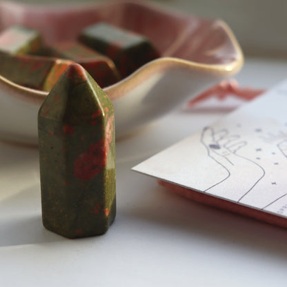 Unakite Gemstone Mini Tower - Gift Set