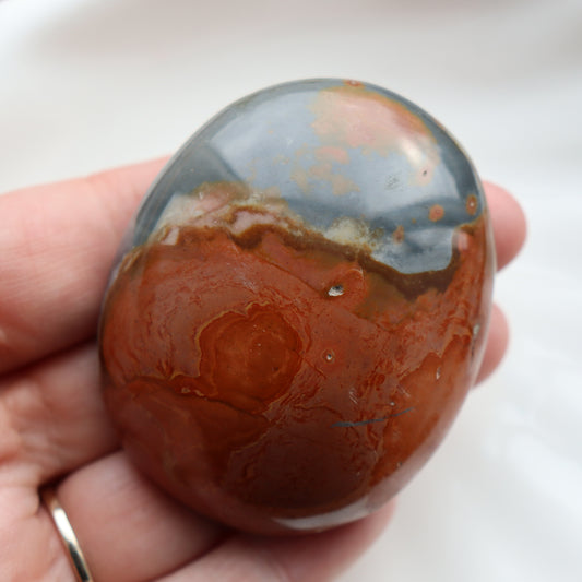 Large Ocean Jasper Palm Stone – Calming & Uplifting Crystal