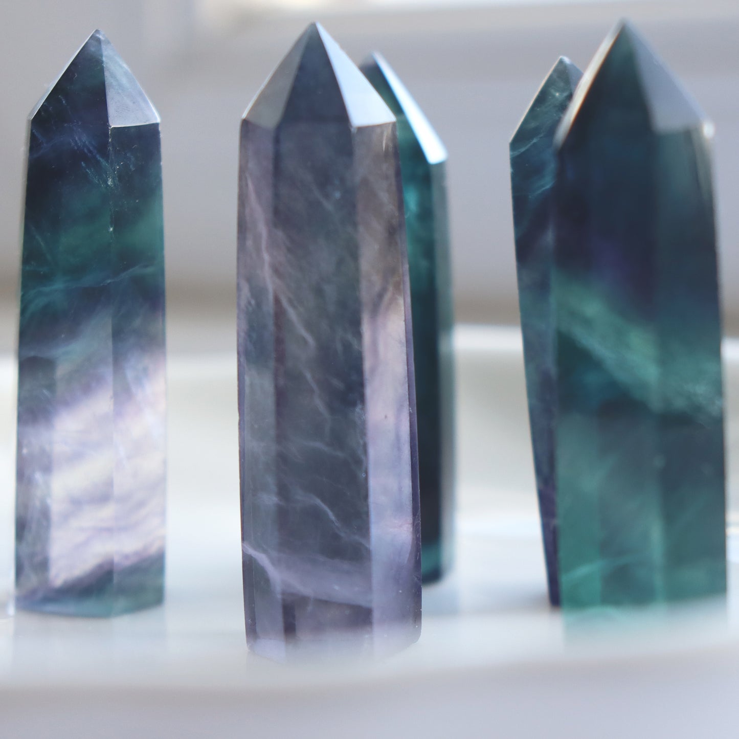 Rainbow Fluorite Crystal Tower – Unique Healing Point