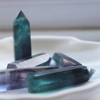 Rainbow Fluorite Crystal Tower – Unique Healing Point