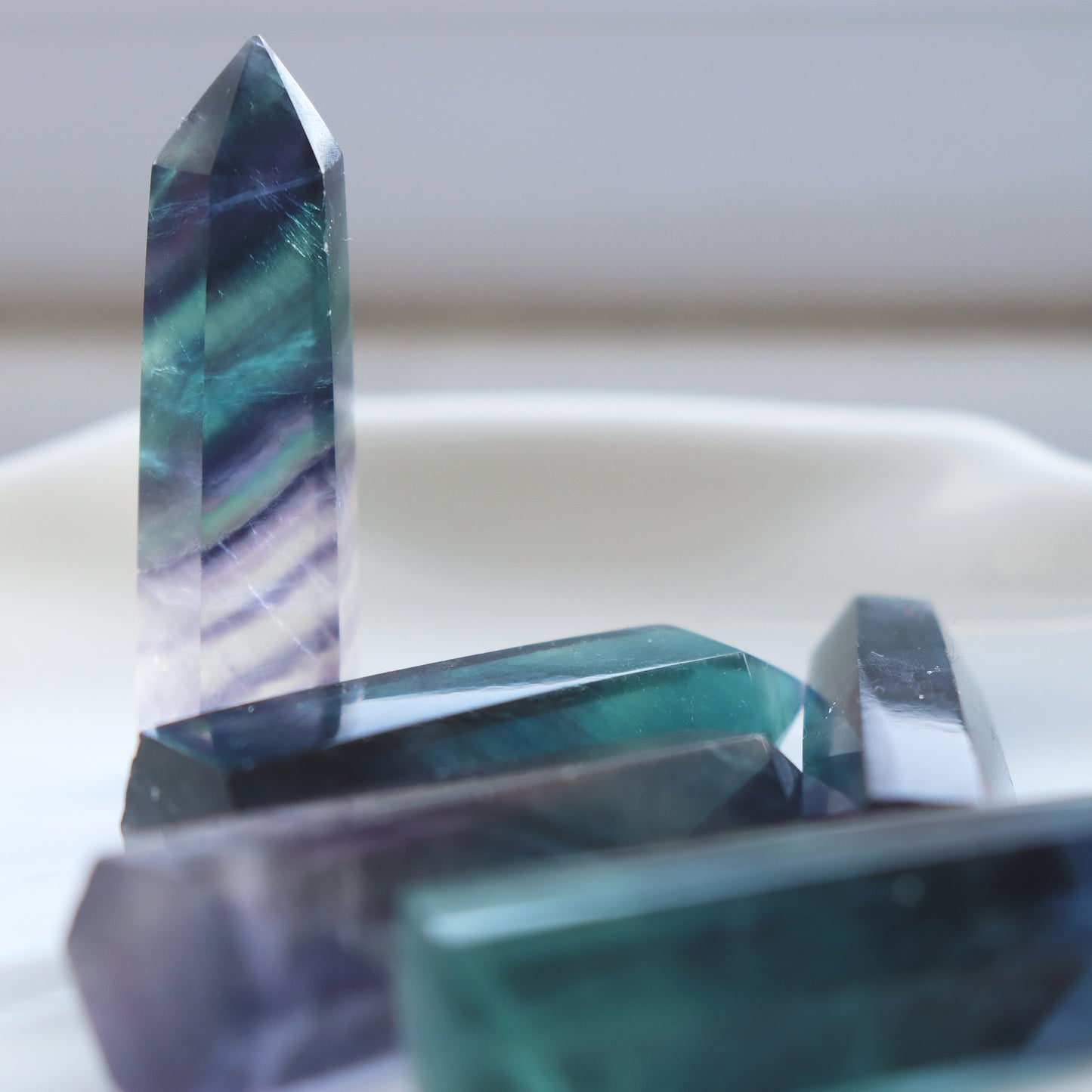 Rainbow Fluorite Crystal Tower – Unique Healing Point