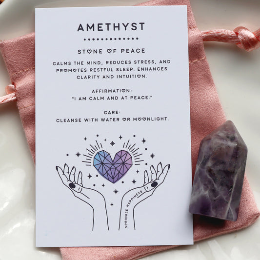 Amethyst Mini Tower – Calm, Peace And Intuition - Gift Set